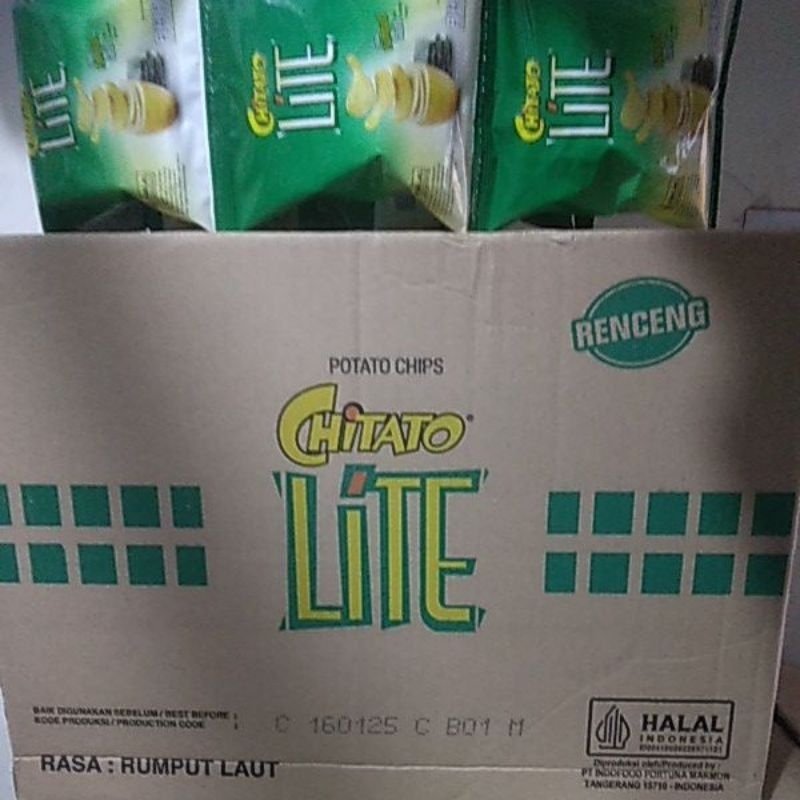 

Chitato lite rasa rumput laut 1 dus isi 60 sachet.