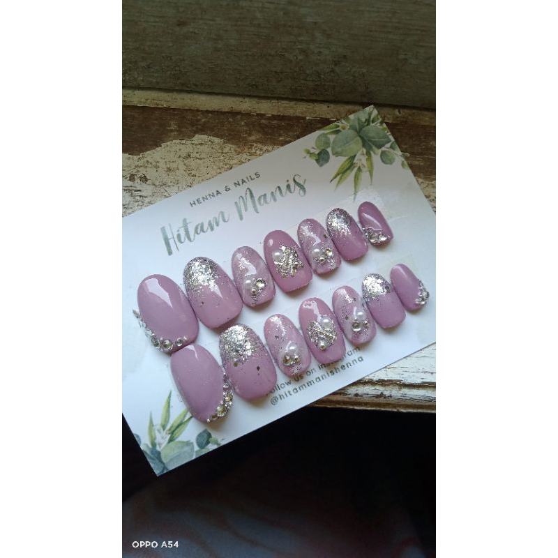 nailart lilac / nailart ungu / press on nails/ press on nails lilac/ kuku palsu handmade/ nailart ha
