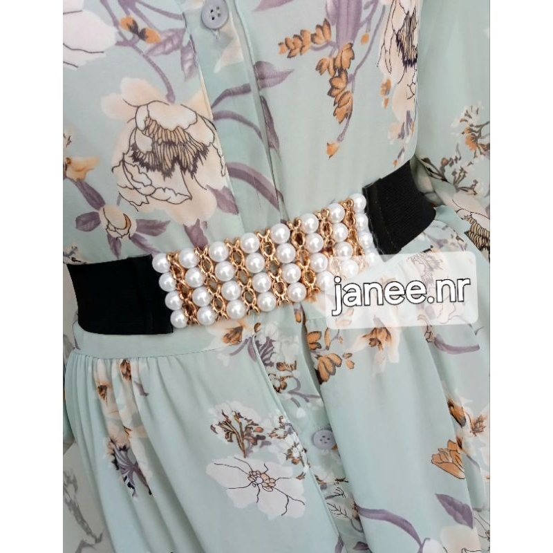 ( SB11 ) ikat pinggang mutiara tali karet elastis size besar untuk wanita