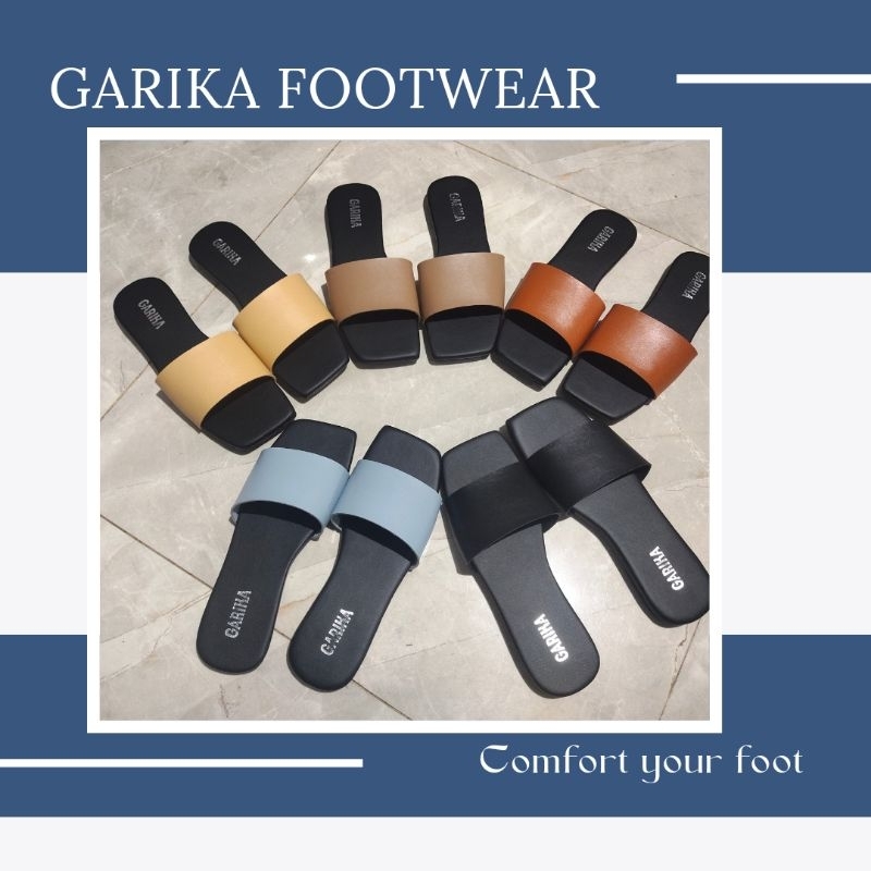 Sandal Flat Polos By Garika-Sandal Flat Shoes Wanita Kekinian, Sandal Teplek Wanita