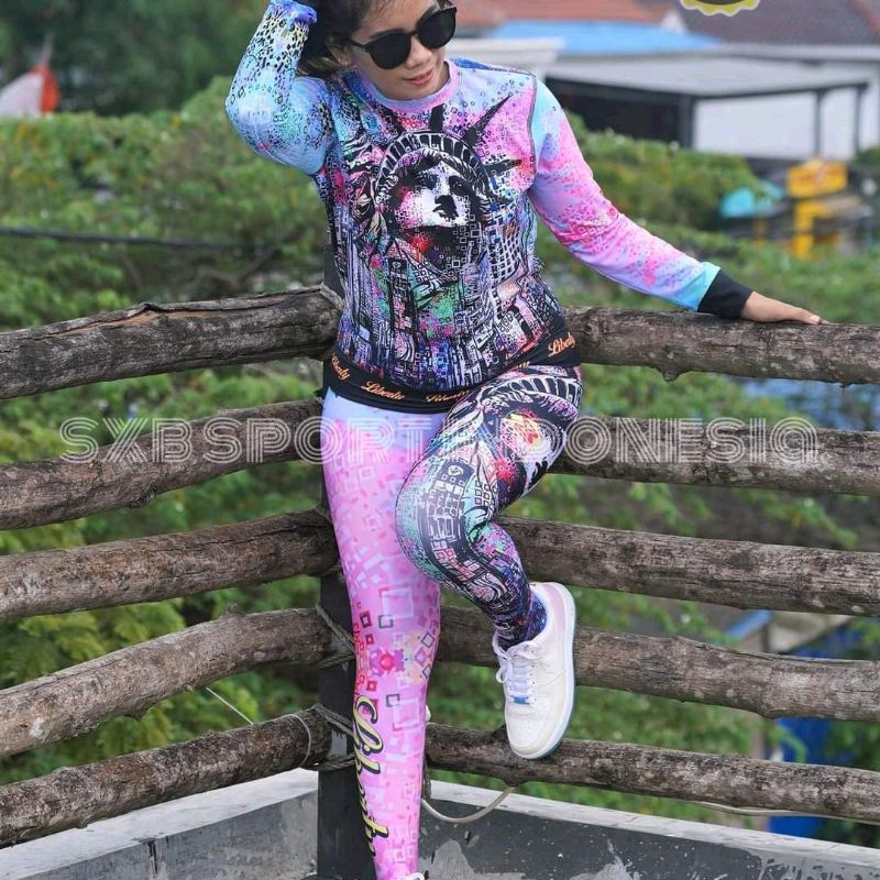 BAJU SENAM SXB JUMPER DAN LEGGING OLAHRAGA SENAM/ZUMBA/AEROBIK/RUNNING
