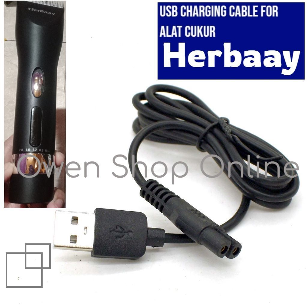 Kabel Adapter Charger Usb Herbaay Alat Cukur Rambut Hair Trimmer Clipper