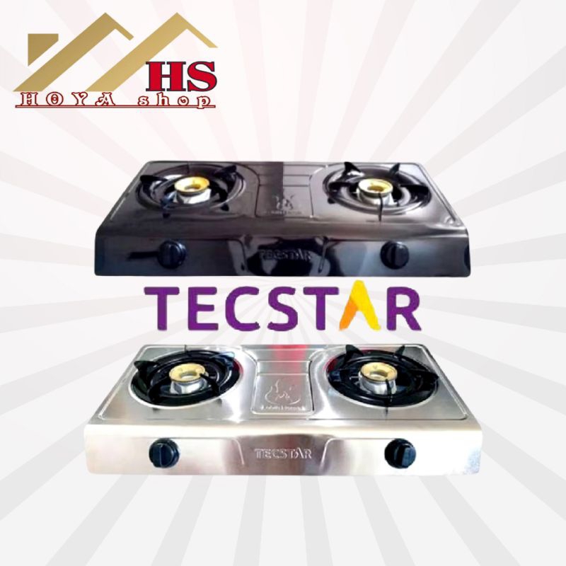 kompor 2 tungku TECSTAR teflon/ stanless, kompor 2 mata tecstar