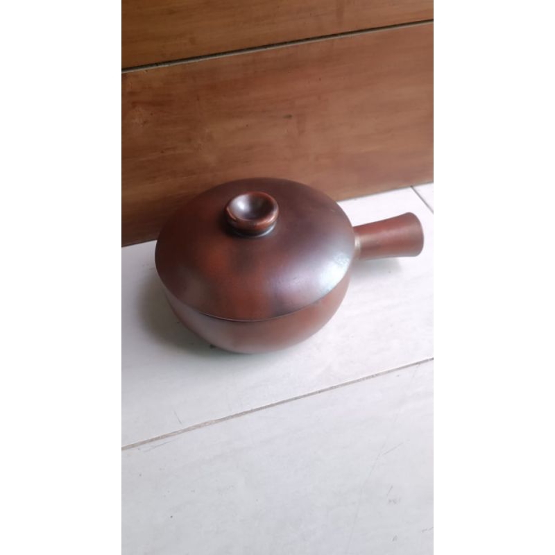 PANCI GAGANG JUMBO GERABAH TANAH LIAT DIAMETER 22 CM  TEFLON TANAH LIAT GERABAH PANCI BUBUR CLAYPOT 