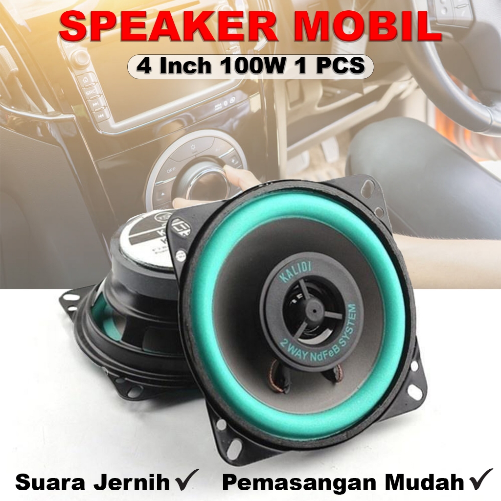 Speaker Mobil 4 Inchi Subwoofer 100Watt Car Audio Coaxial Hifi 12,24V