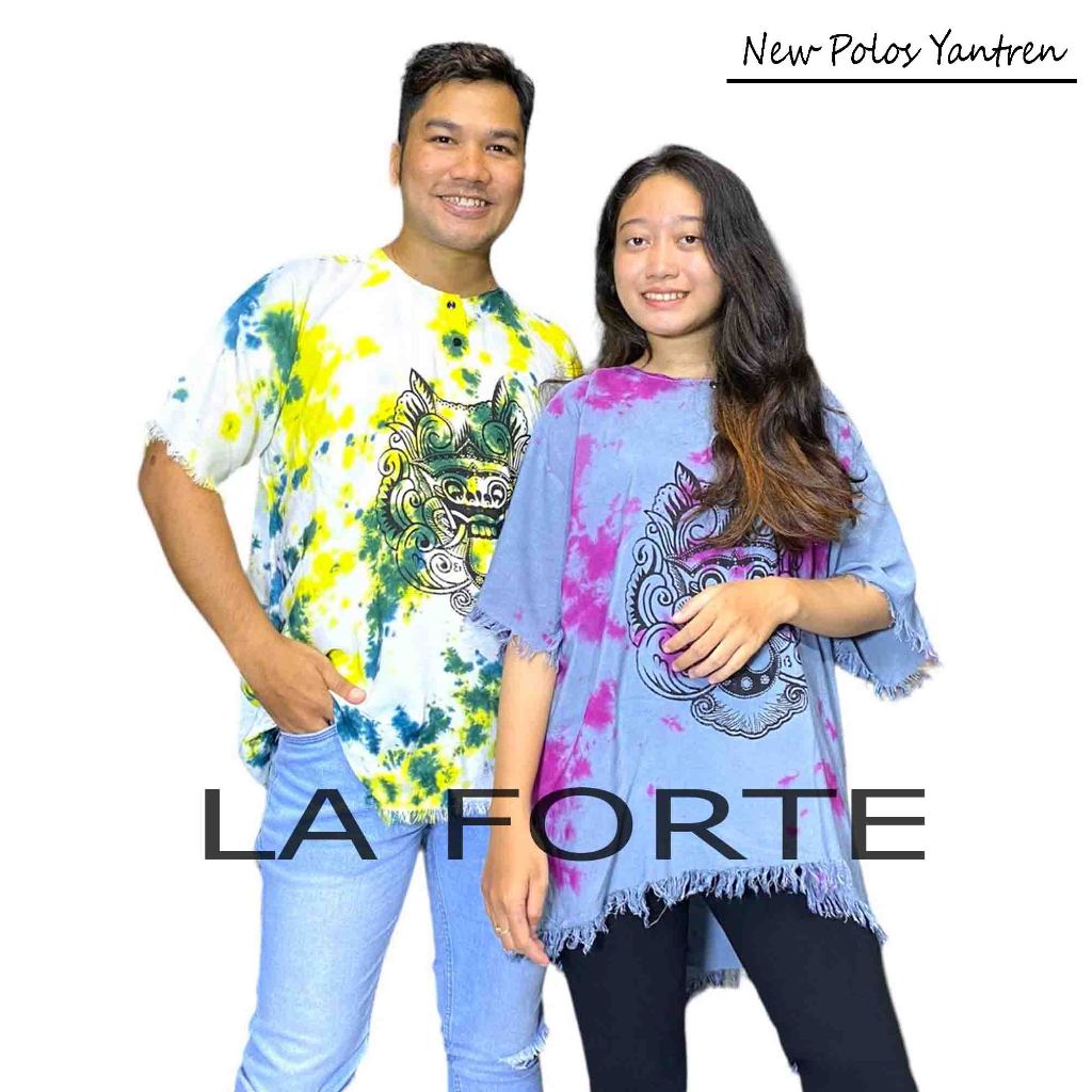 Premium - Baju barong bali pria dan wanita - motif tie dye - katun adem dan lembut