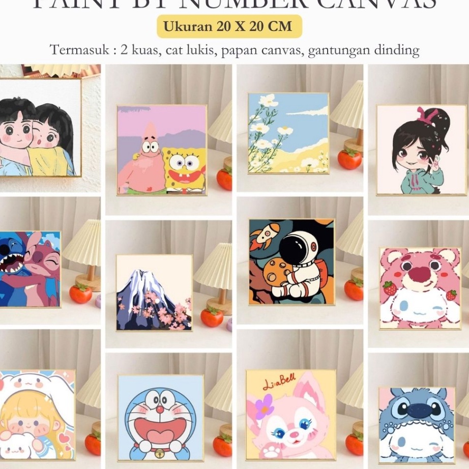 

NEW PRODUK TERBARU Kanvas Lukis CanvasCanvas Painting By Number Melukis Mewarnai Kanvas Nomor Prakarya Anak kerajinan anak sekolah menggambar viral unik CANVAS UKURAN 2X2 CM BISA