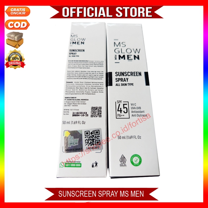 [AKTIVASI]Sunscreen Ms Glow For Men / Perawatan Pria / Skincare Pria ms glow