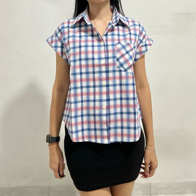Blouse / Blus / Atasan Wanita / Kemeja / Kotak Kotak / Bahan Katun / B332
