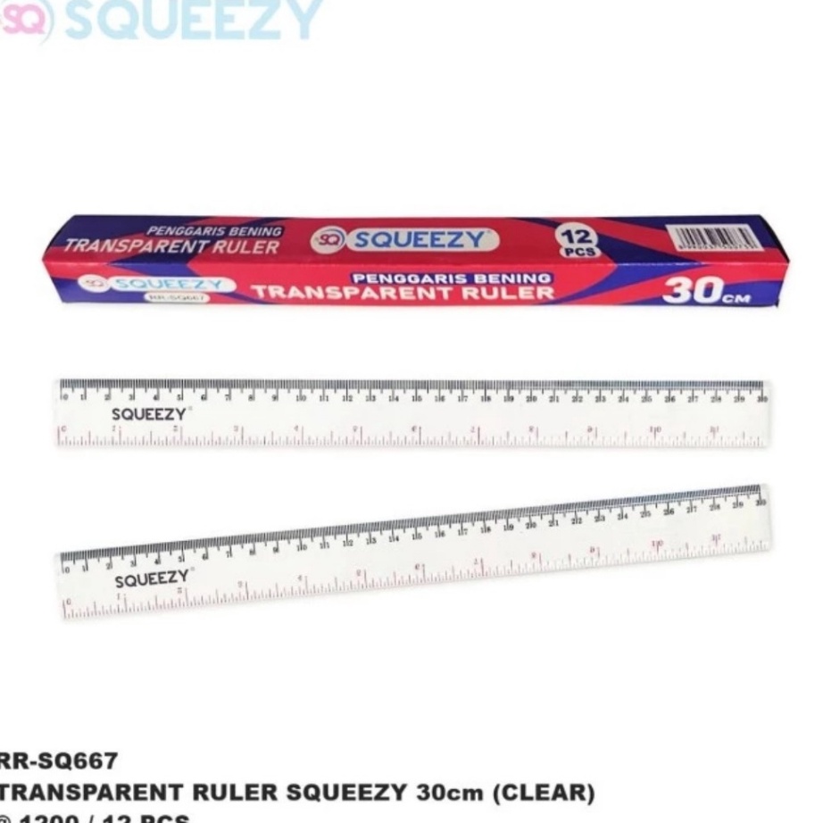 

FANTASTIS Penggaris Mika Penggaris Plastik Tebal 3 cm ZRM Squeezy 12 pcs