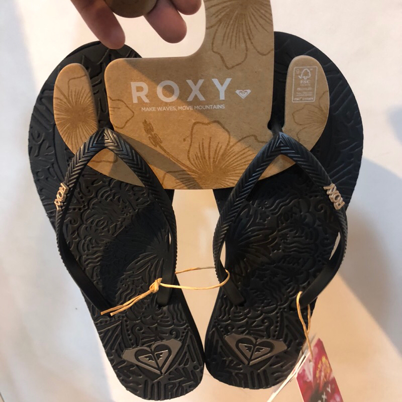 sandal sendal wanita roxy original antilles ii blak slipper new