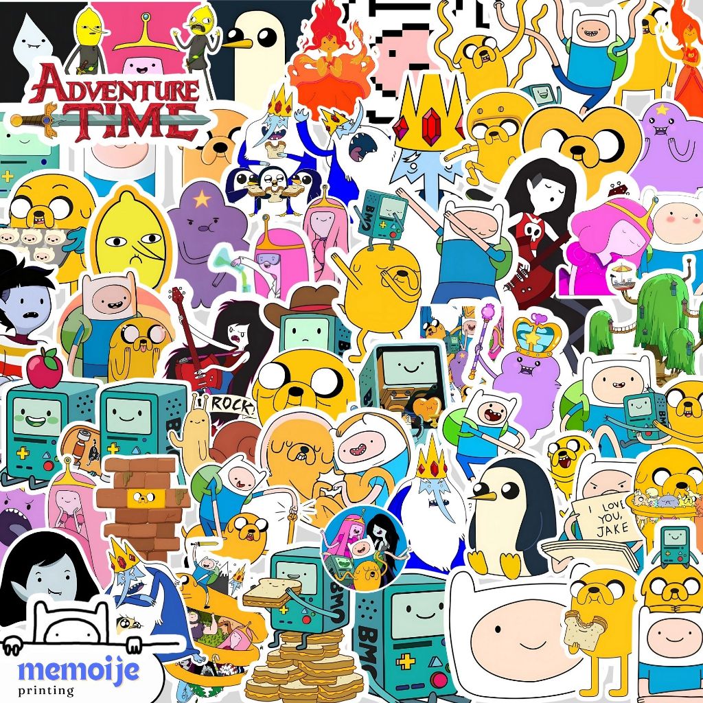 

(60+ PCS) Stiker Adventure Time Vinyl Waterproof – Sticker Lucu untuk Laptop, Helm, HP, Motor