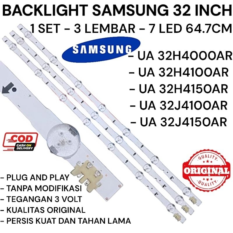 LAMPU BACKLIGHT BL LED TV SAMSUNG 3V 7K 7 MATA 7 KANCING 3 VOLT UA32H4000AR - UA32H4100AR - UA32H415
