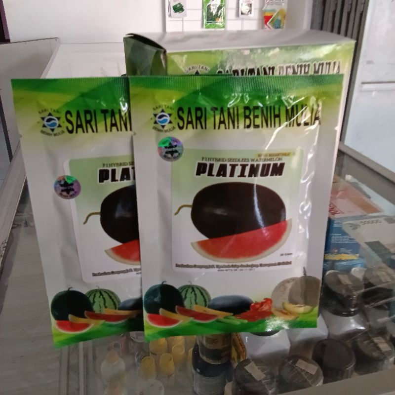 Benih Bibit Semangka Non biji Platinum F1, Tahan Virus (Kulit Hijau gelap disukai pasar dan Tahan Si