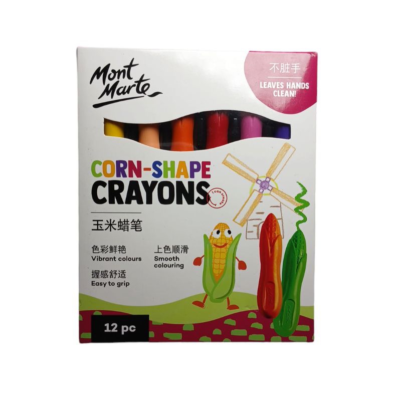 

(IAS) Mont Marte Corn-Shape Crayons 12pc Vibrant Color / Krayon Anak