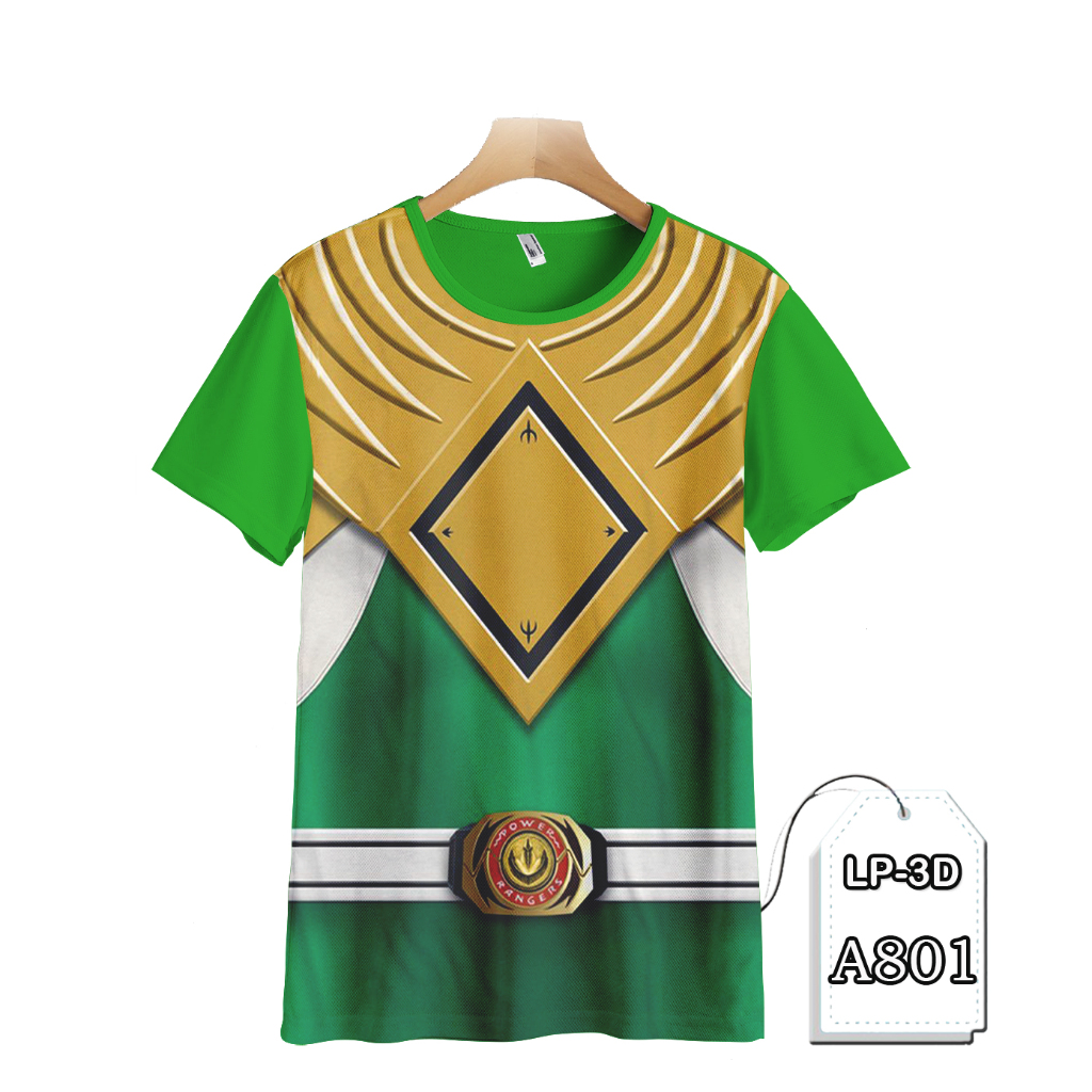 Kaos Power Rangers GREEN Baju Anak Mighty Morphin Power Rangers