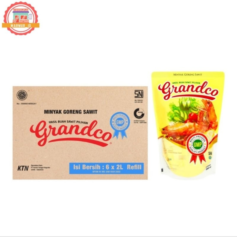 

Grandco Minyak Goreng Kemasan Pouch 2 L (6pcs/1 karton)