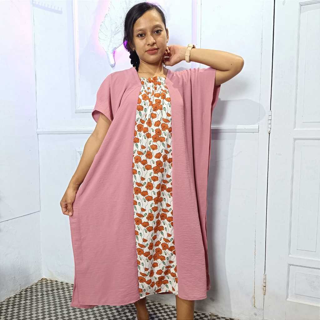 DASTER LOWO JUMBO VIRAL KEKINIAN  LD 130 CM BAJU IBU HAMIL MURAH CRINGKLE AIRFLOW  KELELAWAR KALONG