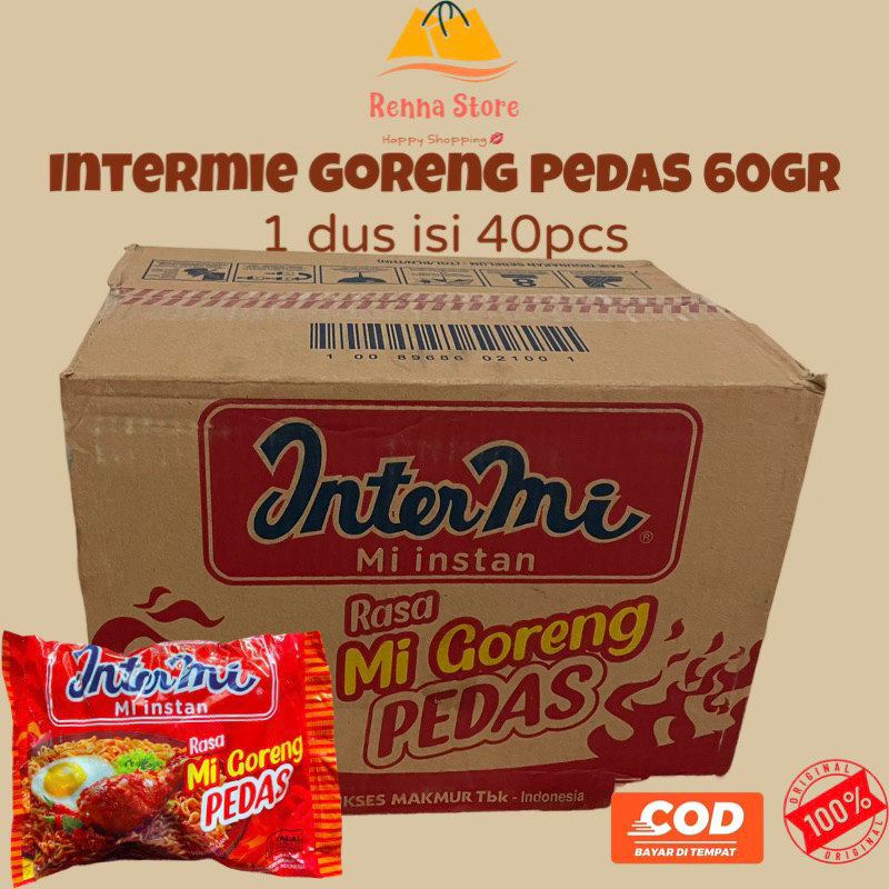 

INTERMIE Pedas x EKOMIE Goreng 60gr (1dus isi 40pcs)