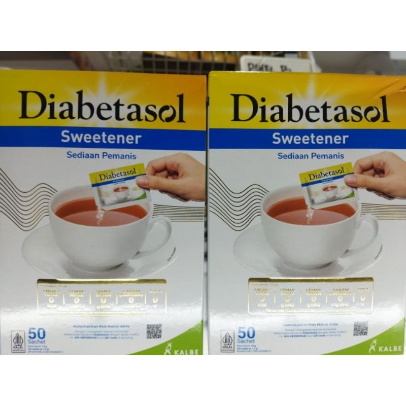 

Diabetasol sweetener 75gr isi 50 sachet