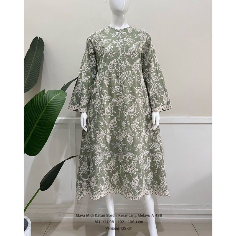 LONG TUNIK KATUN BORDIR KERANCANG MALAYSIA | TUNIK KATUN BORDIR KERANCANG PREMIUM | PAKAIAN WANITA |