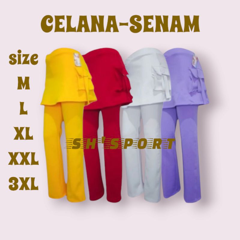 CELANA ROK KANTONG PANJANG>celana senam wanita || celana olahraga wanita || celana olahraga terbaru 