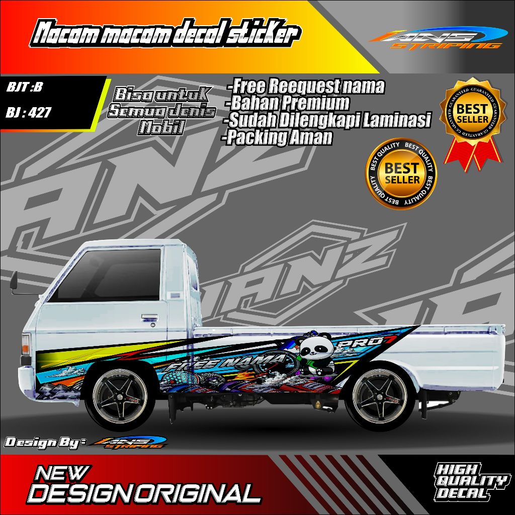 BJT 427 - STICKER THAILOOK HOLOGRAM PICK UP L300 GRANMAX NEW CARRI GRAND CARRY GRATIS REQUEST NAMA