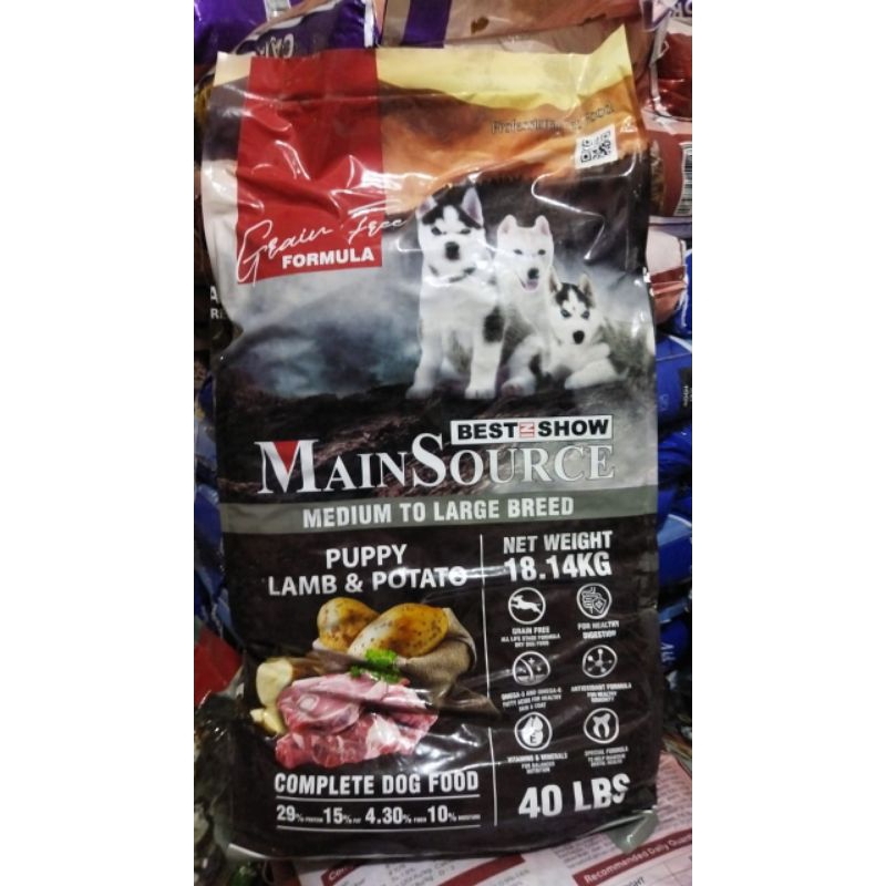 Mainsource grainfree puppy lamb 18kg - makanan anjing puppy mainsource dryfood