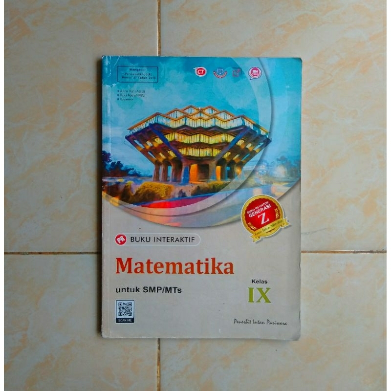 BUKU PR INTERAKTIF MATEMATIKA KELAS 9 SMP/MTS GENERASI Z ORIGINAL BEKAS - INTAN PARIWARA