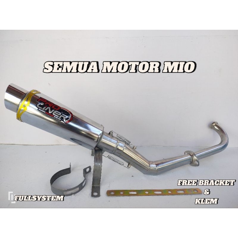 knalpot racing PROLINER CROM mio all series.mio sporty&smile/mio soul karbu,mio soul gt,mio soul gt 