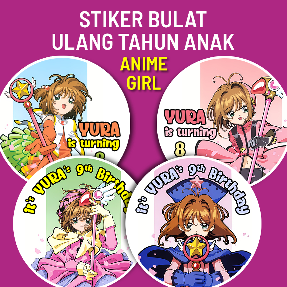 

STIKER ULANG TAHUN ANAK ANIME GIRL STICKER LABEL ULTAH BIRTHDAY TUMPENG MINI SOUVENIR HAMPERS BINGKISAN CUTE GIRL