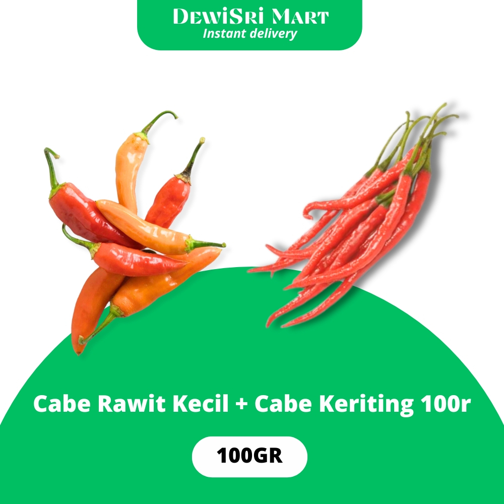 

Cabe Rawit Kecil + Cabe Keriting 100gr - Dewi Sri mart