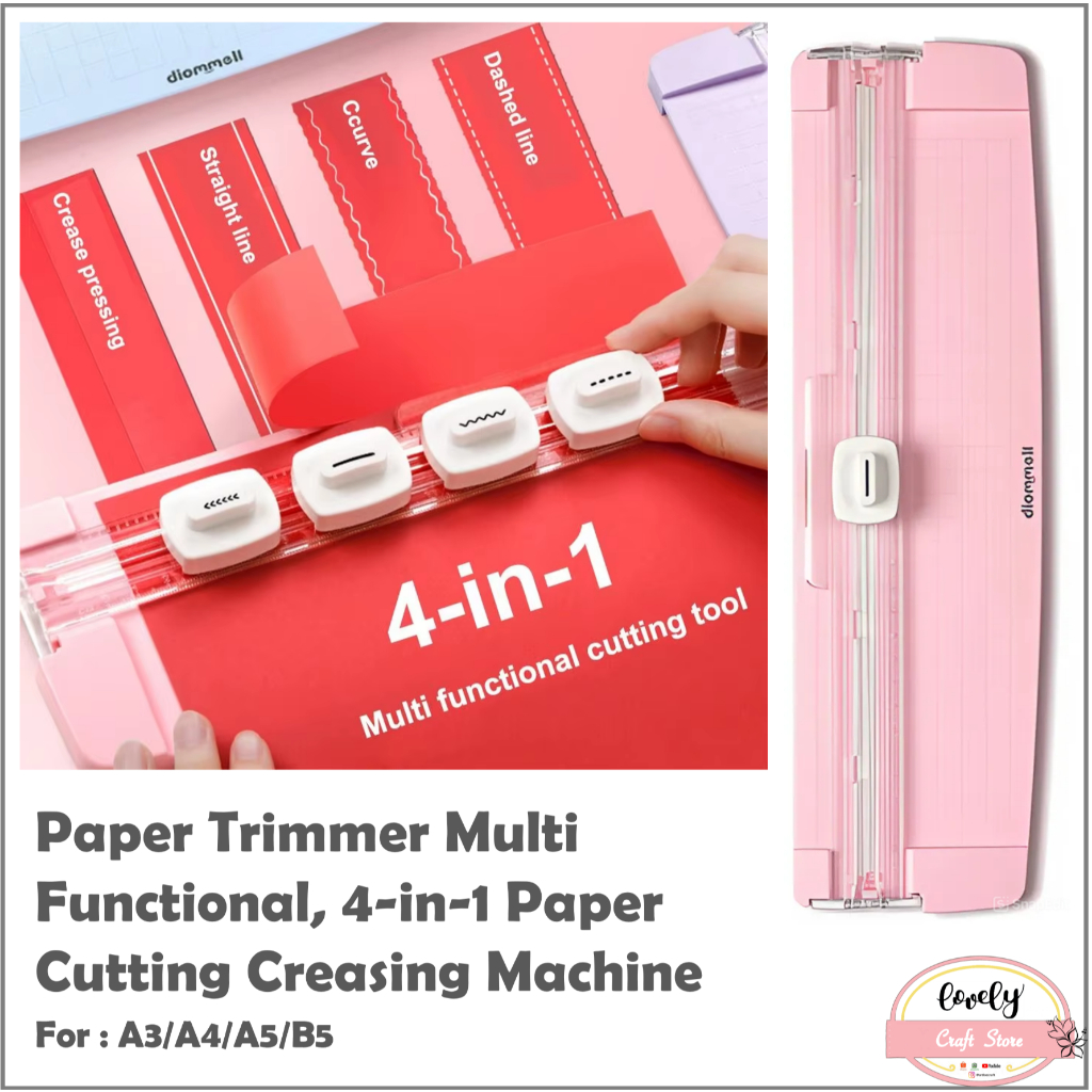

LovelyCraftStore Paper Trimmer 4-in-1, Paper Trimmer Multi Functional Paper Cutting Creasing Machine