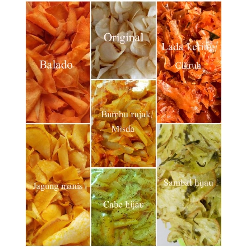 

KERIPIK SINGKONG 6 VARIAN RASA isi 40gram