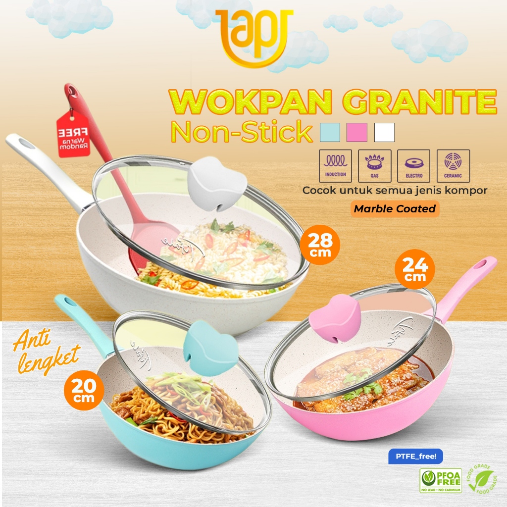 Uapofficial Fry Pan 20CM 24CM 28CM Penggorengan Frypan Anti Lengket Teflon Frypan Anti Lengket
