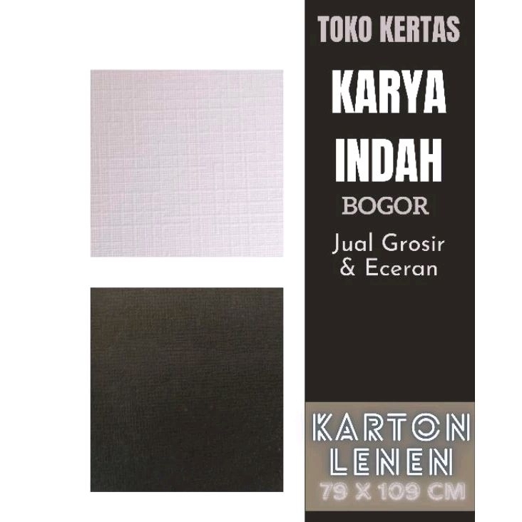 

Karton Lenen Putih dan Hitam ukuran 79x109cm dijual per lembar
