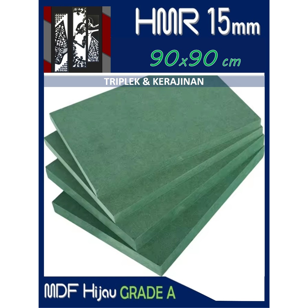 HMR 15mm | MDF HIJAU 15mm 90x90 cm HMR Board 15 mm 90x90cm | 90 x 90 cm