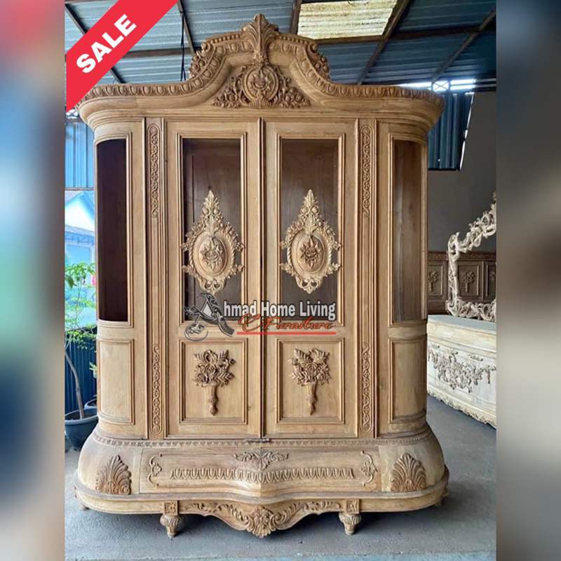 BUFET UKIR JATI BUFET TERBARU JATI BUFET HIAS UKIR(non finishing)