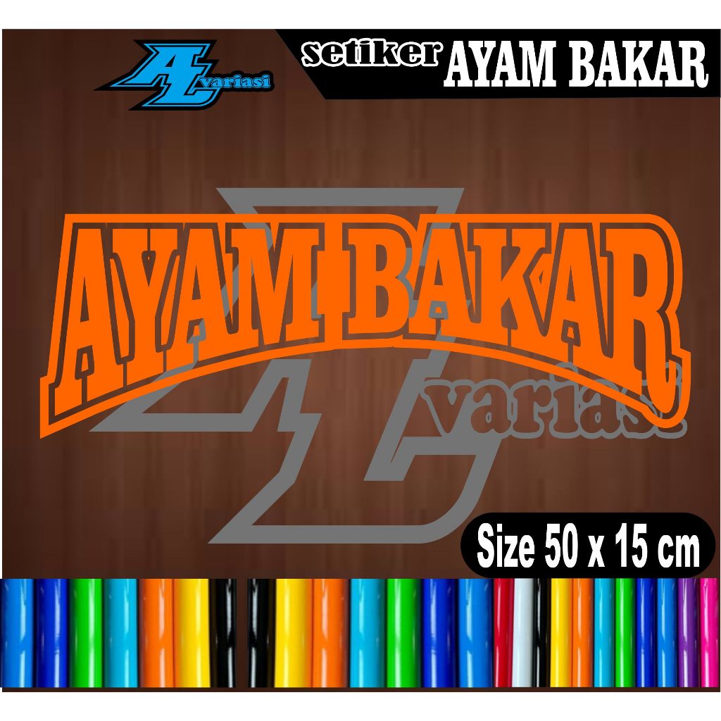 

CUTTING SETICKER TULISAN AYAM BAKAR MELENGKUNG VARIASI BOLONG DENGAN UKURAN 50X15 CM