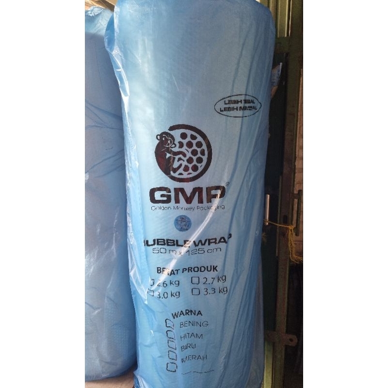 

Bubble Wrap GMP 125 cm x 50 m Bening Hitam 2,6kg