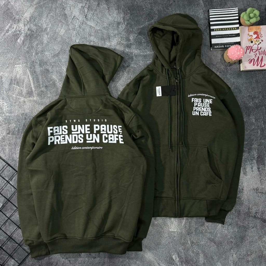 Luminous'co jacket zipper pull&bear premium STWD pria wanita hoodie sablon simple