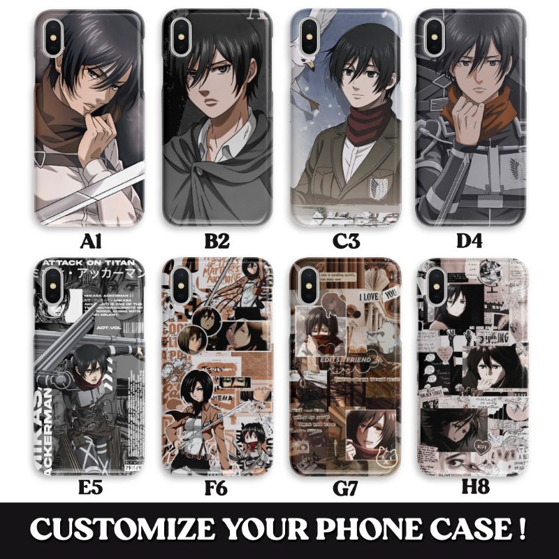 Case Hp Softcase Hardcase Mikasa Ackerman + Bisa Pakai Gambar Sendiri (Casing Hp iPhone Samsung OPPO