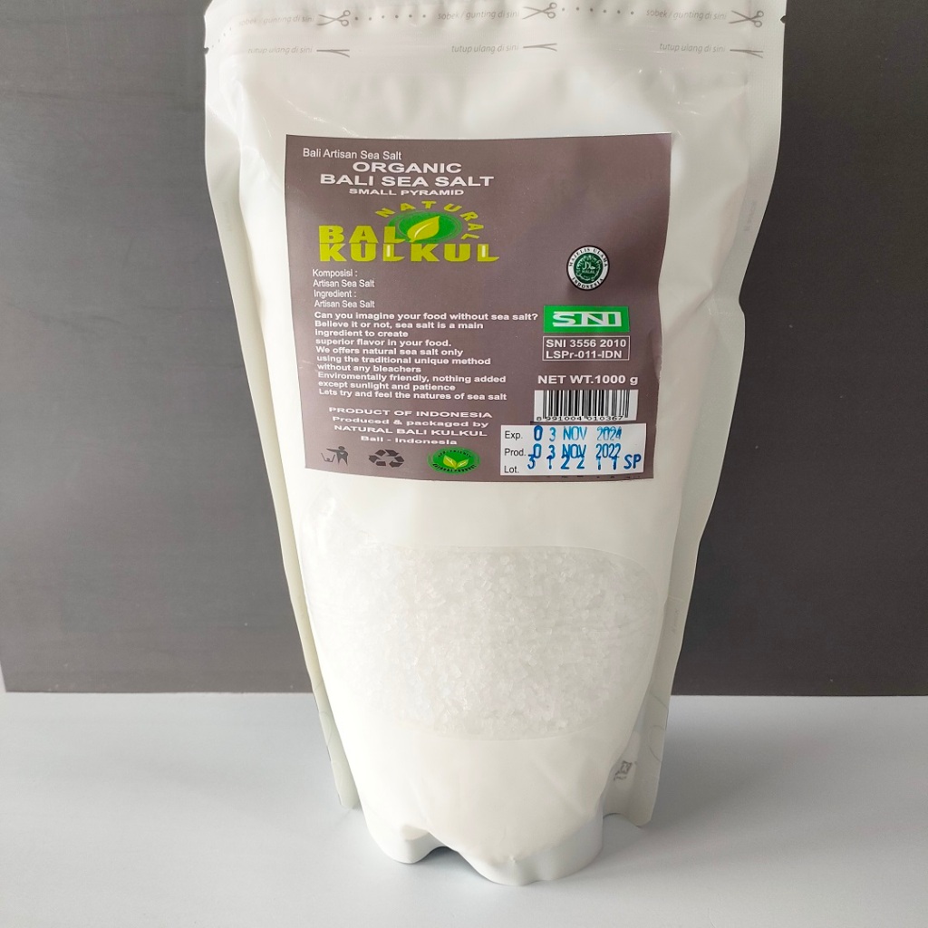 

Bali Kulkul Sea Salt ( Coarse Kechil Small Pyramid ) 1 Kg Garam Laut Kasar Non Iodized