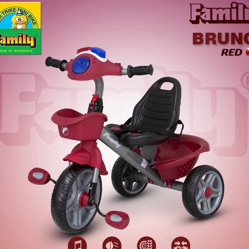 SEPEDA ANAK RODA 3 TRICYCLE FAMILY 9163 BRUNO ADA MUSIK LAMPU