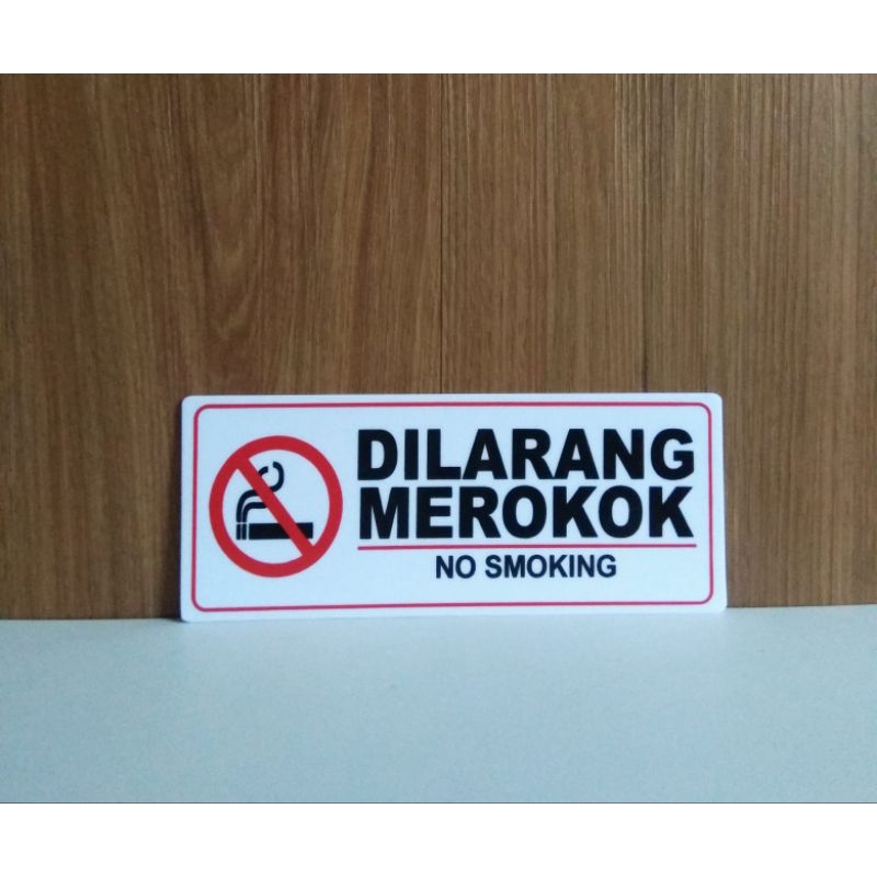 Sign Label "DILARANG MEROKOK /NO SMOKING" Akrilik Sign plat Dilarang merokok