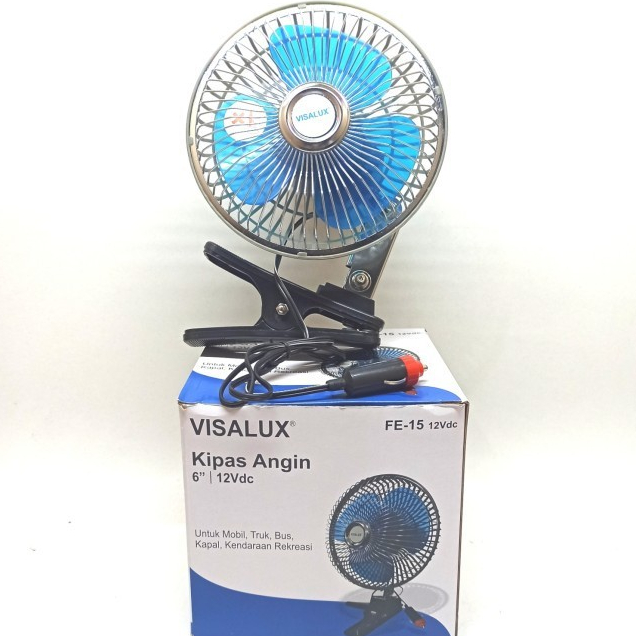 KIPAS ANGIN MOBIL 6 INCH VISALUX KIPAS ANGIN DC 6 INCH 12V KIPAS JEPIT