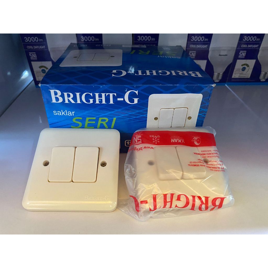 SAKLAR SERI IB BRIGHT G / SAKLAR DOUBLE INBOW BRIGHT-G SNI MURAH / SAKLAR TANAM