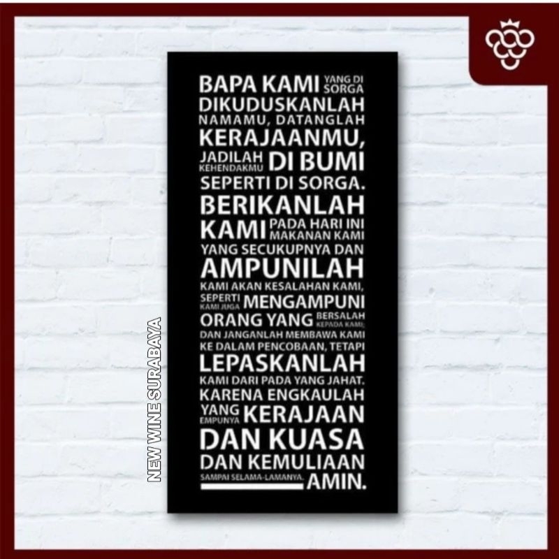 HIASAN DINDING DOA BAPA KAMI (M) HITAM