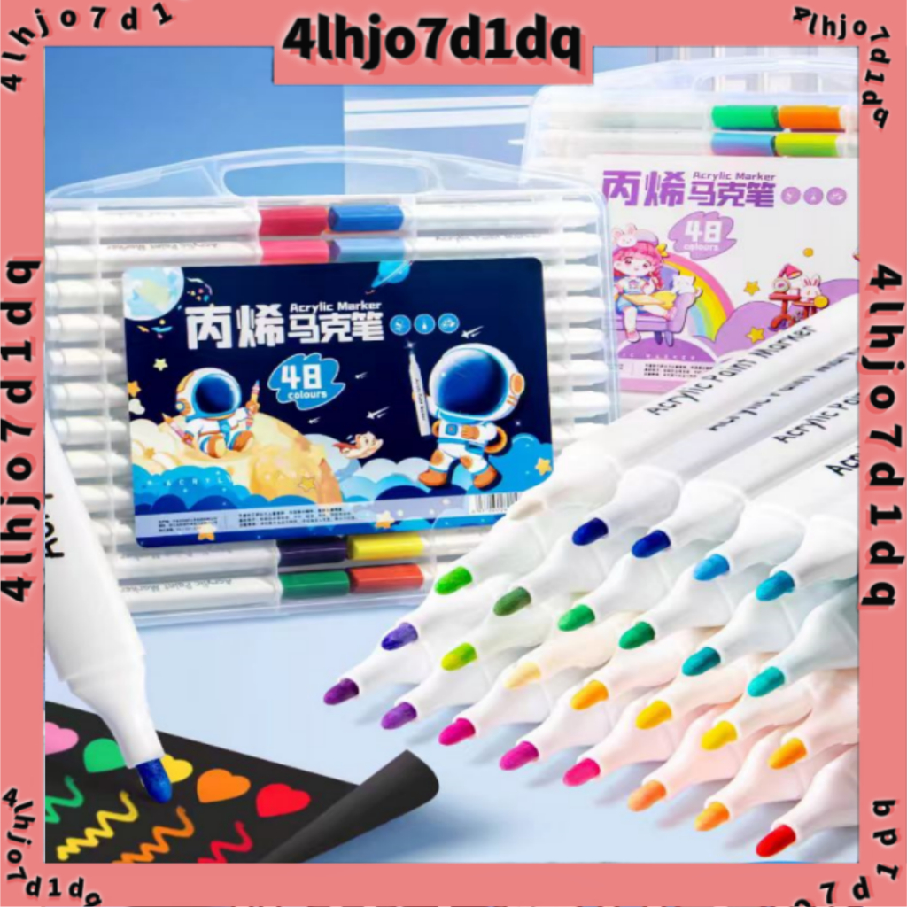 

Spidol Akrilik Acrylic Marker Set 12/24/36/48/60/80 Warnas Sketsa Menggambar Manga Dual Head spidol Warna