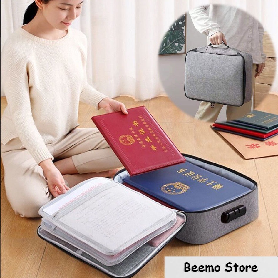 Tas Penyimpanan Dokumen 3 Layer Storage Bag Sertifikat File Tempat Dokumen Penting Tas Multifungsi